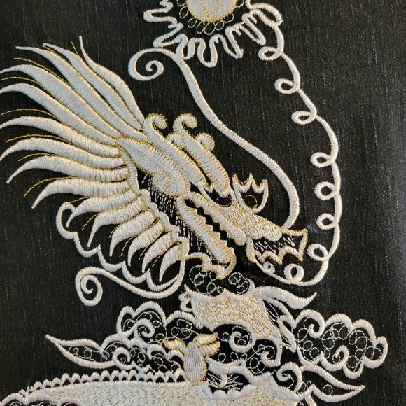 Simon Chang Jean Jacket with Embroidered Dragons~Elegance & Style - Picture 10 of 13